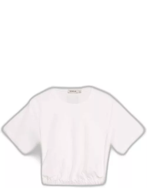 Jojo Cropped Short-Sleeve Cotton T-Shirt