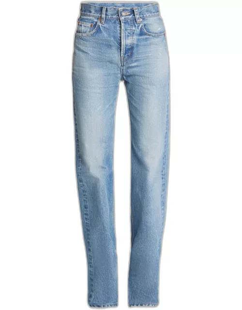 Long Straight-Leg Denim Jean