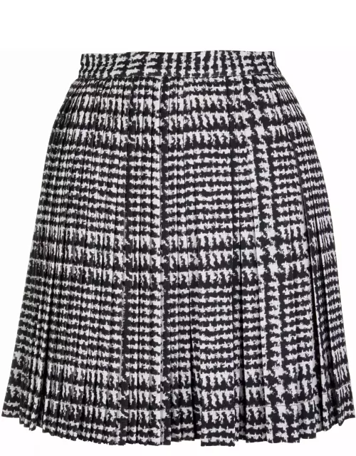 Ermanno Scervino Cady Trouser Skirt With Prince Of Wales Print