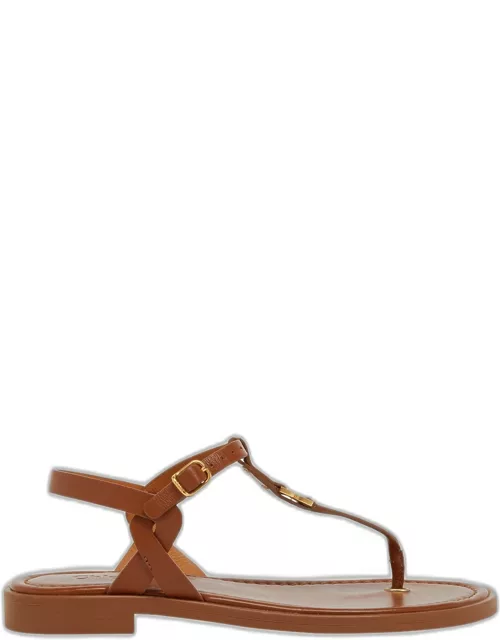 Marcie Leather Flat Thong Sandal