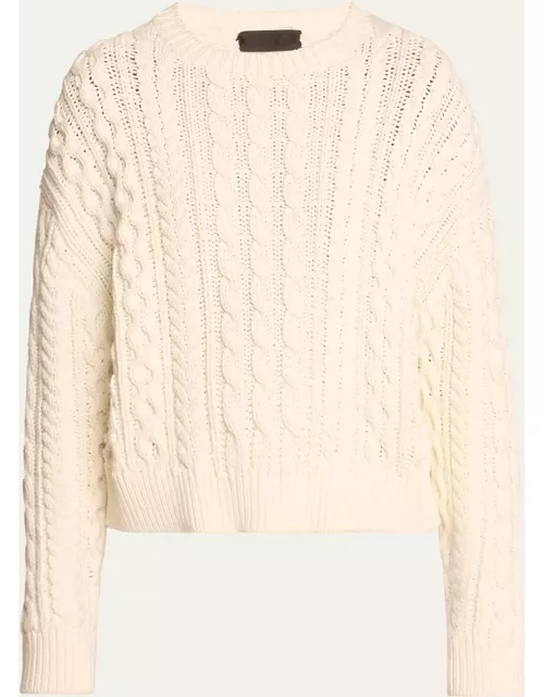 Rory Cable Open-Weave Cotton Sweater