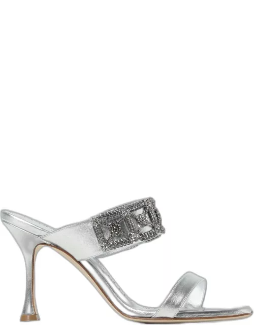 Heeled Sandals MANOLO BLAHNIK Woman colour Silver