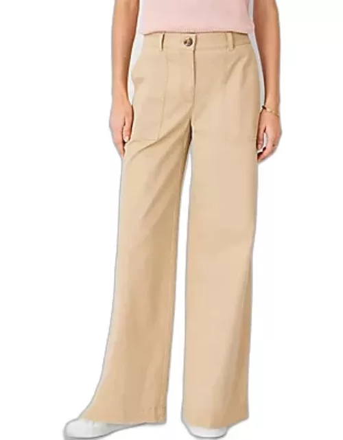Ann Taylor Petite AT Weekend Wide Leg Chino Pant