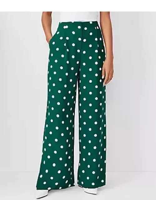 Ann Taylor The Pleated Wide Leg Pant in Dotted Crepe