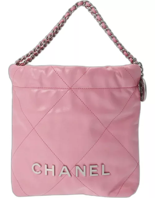 Chanel Pink Leather Mini 22 Hobo Bag