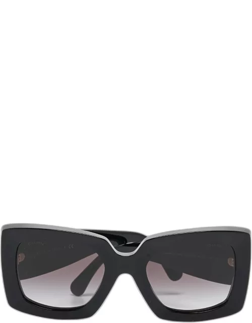 Chanel Black/Gold Gradient 5435 CC Metal Rectangular Sunglasse