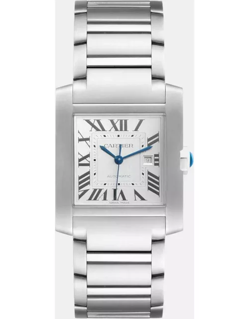 Cartier Tank Francaise Large Automatic Steel Mens Watch WSTA0067 36.7 x 30.5 m
