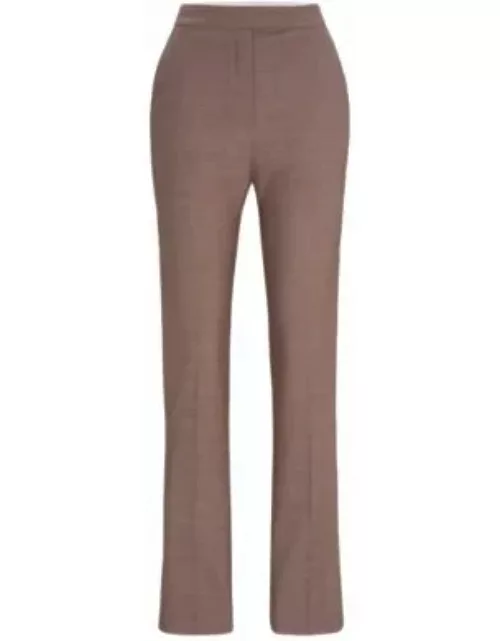 Slim-fit trousers in Italian virgin-wool sharkskin- Patterned Women's Formal Pant