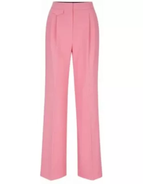 Relaxed-fit trousers in stretch fabric with front pleats- light pink Women's Formal Pant