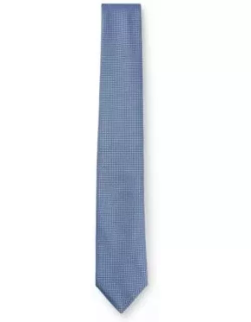 Silk-blend tie with all-over jacquard pattern- Light Blue Men's Tie