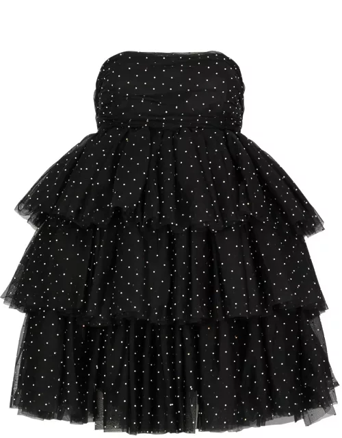 Rotate Birger Christensen Crystal-embellished Tulle Mini Dress - Black - 38 (UK10 / S)