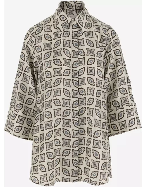 Alberto Biani Silk Shirt With Geometric Pattern