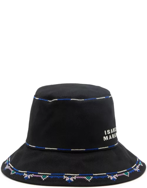 Isabel Marant Halena Embroidered Cotton Bucket hat - Black
