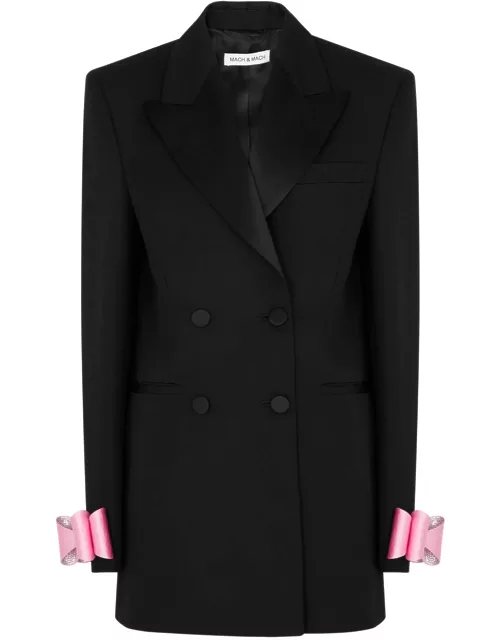 Mach & Mach Bow-embellished Wool Mini Blazer Dress - Black - 38 (UK10 / S)