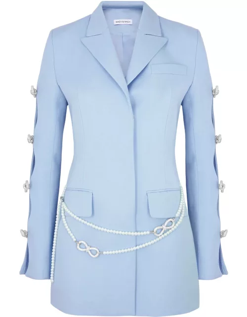 Mach & Mach Embellished Cut-out Wool Mini Blazer Dress - Blue - 38 (UK10 / S)