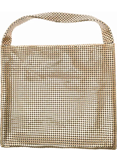 Paco Rabanne pixel Gold-tone Tote Bag In Metallic Mesh Woman