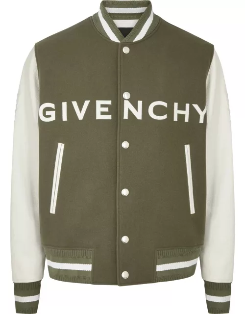 Givenchy Logo Wool-blend Varsity Jacket - Green - 50 (IT50 / L)