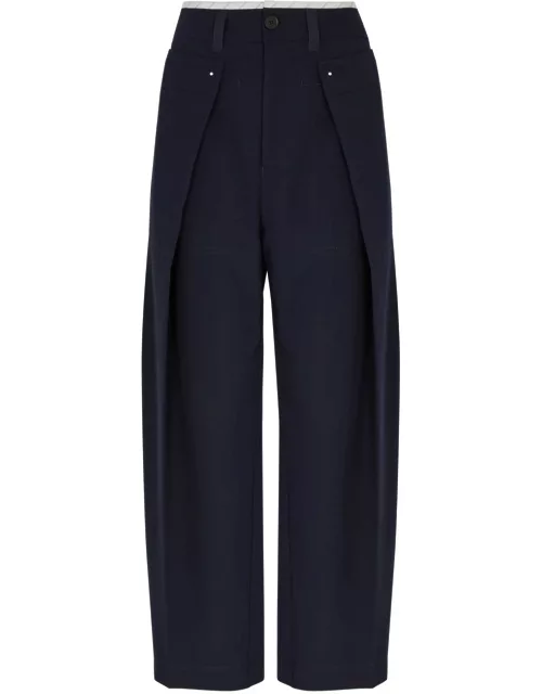 High Magnificent Tapered-leg Twill Trousers - Navy - 44 (UK12 / M)