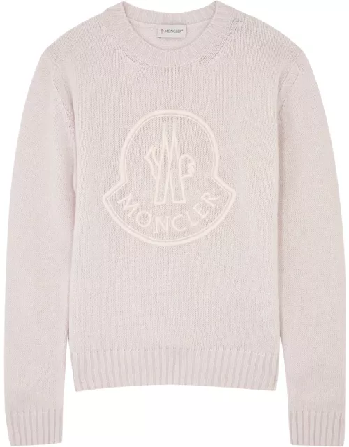Moncler Logo-embroidered Wool-blend Jumper - Pink - L (UK14 / L)