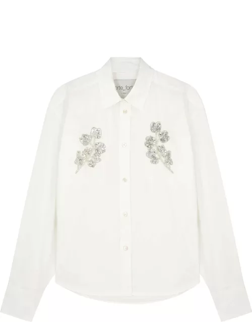 Forte_forte Crystal-embellished Cotton-poplin Shirt - White - 2 (UK 10 / S)