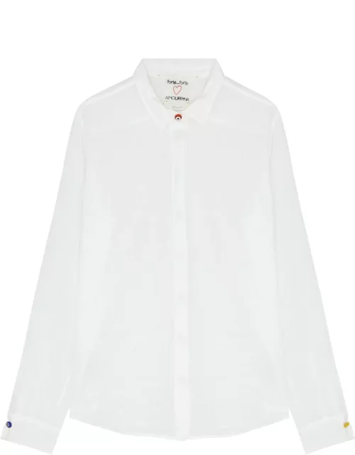 Forte_forte Semi-sheer Cotton-blend Shirt - White - 1 (UK 8 / S)