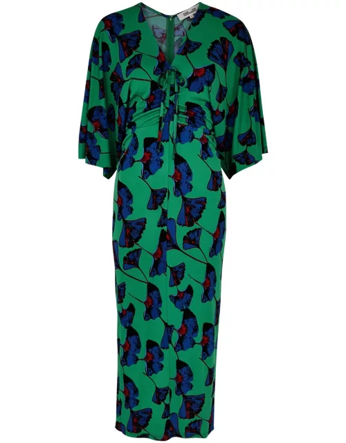 Diane Von Furstenberg Valerie Floral-print Jersey Midi Dress - Multicoloured - L (UK14 / L)