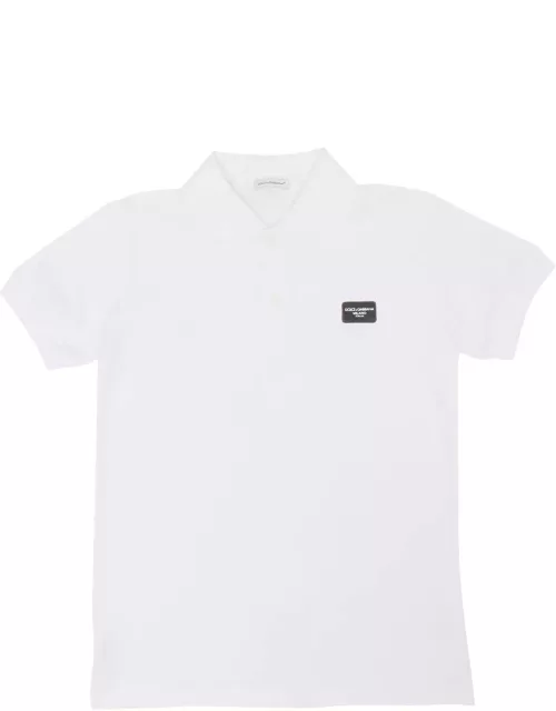 Dolce & Gabbana Logo-patch Short Sleeved Polo Shirt