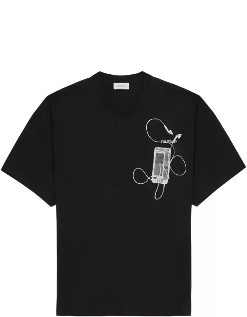 Off-white Scan Arrows Printed Cotton T-shirt - Black Grey