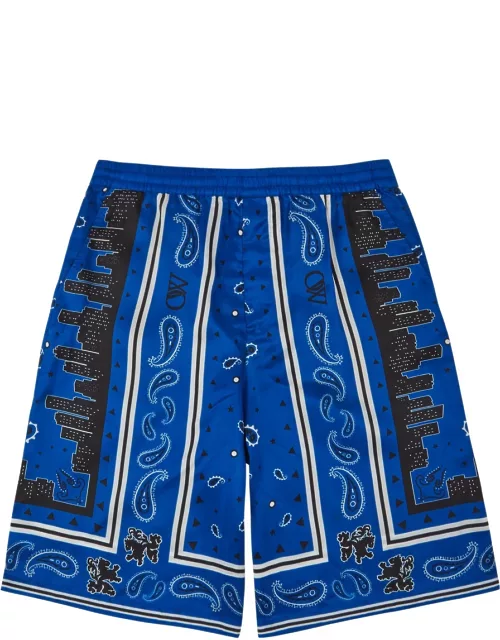 Off-white Printed Satin Shorts - Blue - 50 (IT50 / L)