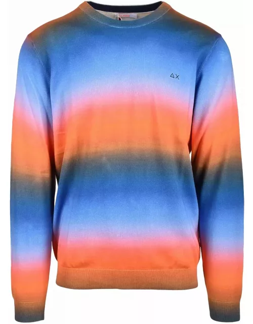 Sun 68 Mens Arancione/blu Sweater