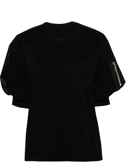 Sacai Nylon Twill X Cotton Jersey T-shirt