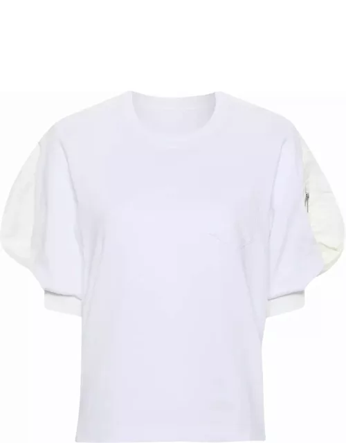 Sacai Nylon Twill X Cotton Jersey T-shirt