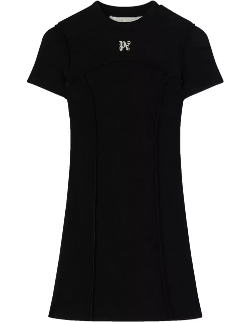 Palm Angels Black Mini Dress With Monogra