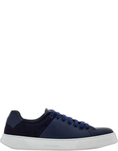 Men's Clayton Leather and Suede Low-Top Sneaker