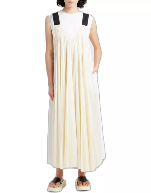 Colorblock Pleated Maxi Dres