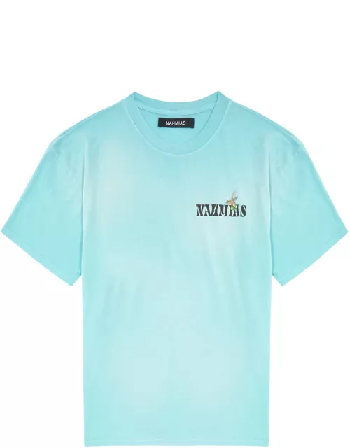 Nahmias Hummingbird Printed Cotton T-shirt - Blue