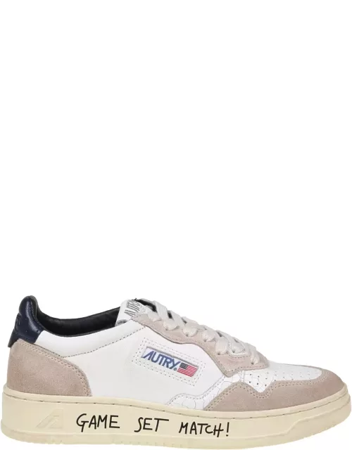 Autry Sneakers In White And Blue Leather