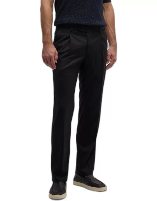 Men's Straight-Leg Pleated Trouser