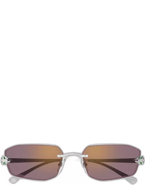Rimless Metal Cat-Eye Sunglasse