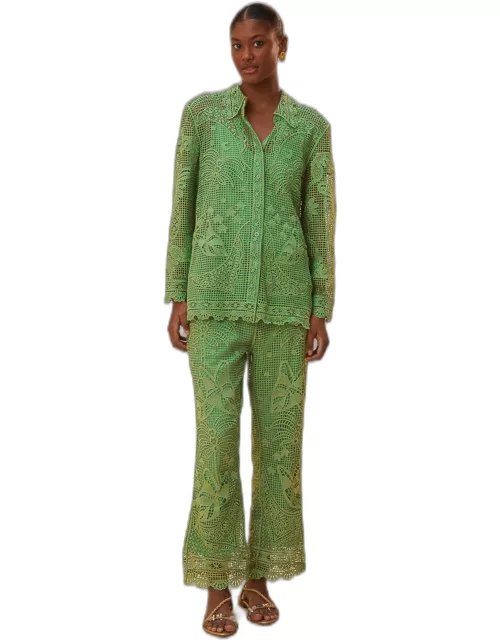 Green Guipire Pants, GREEN /