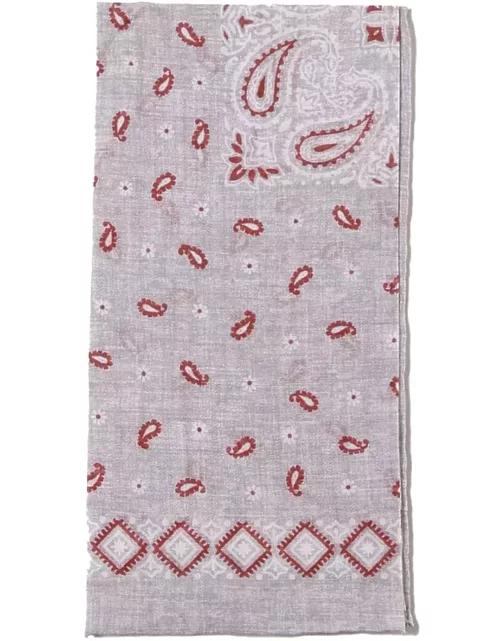 Eleventy Cotton Scarf In Paisley Print