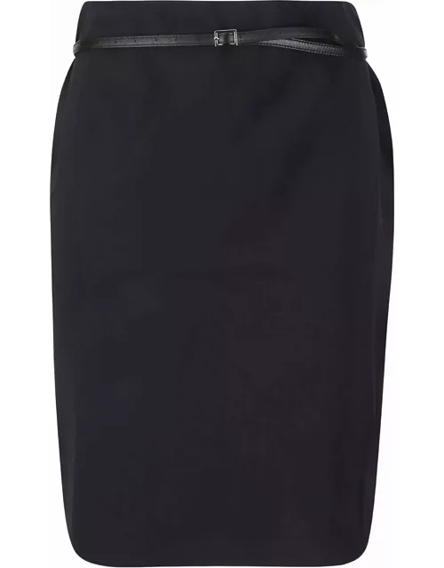 16arlington Delta Midi Skirt With Leather Belt