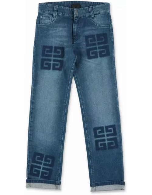 Givenchy Jeans In Blu Denim Di Cotone Bambino