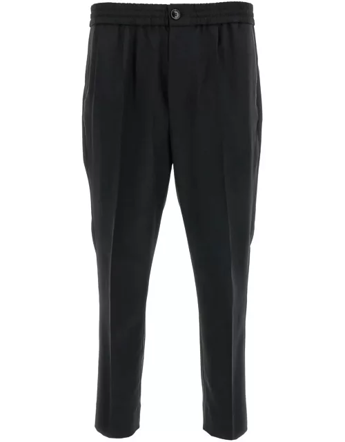 Ami Alexandre Mattiussi Black Trousers With Rear Pockets In Wool Man