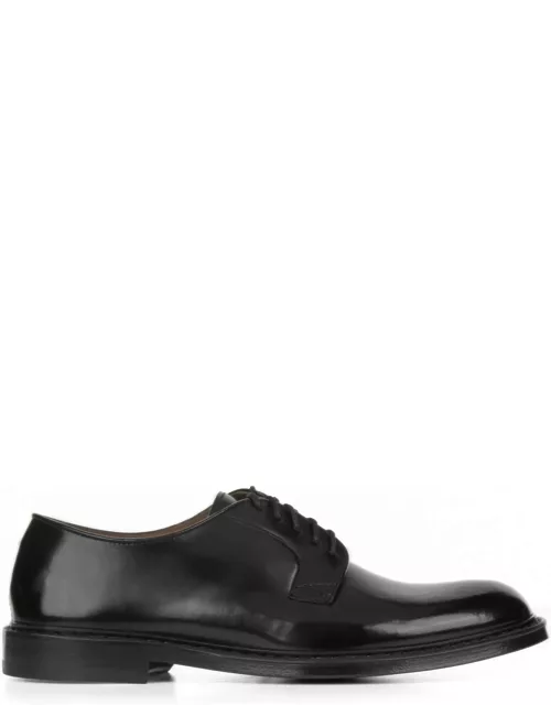 Doucal's Derby In Black Brushed Leather