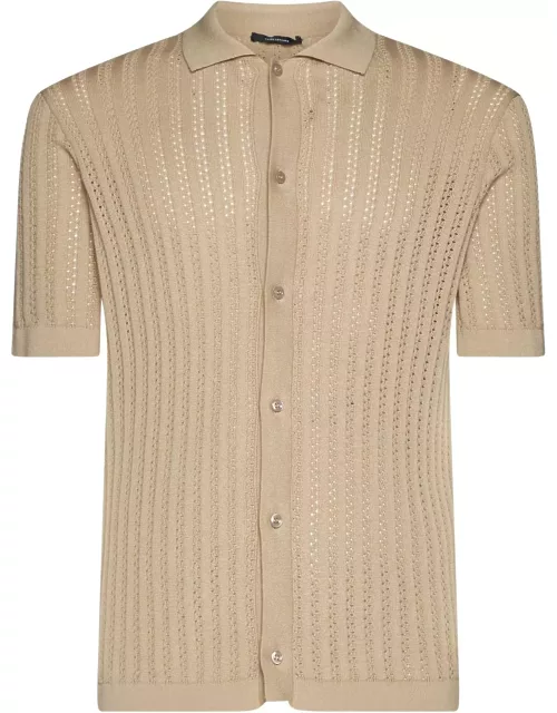 Tagliatore Crochet Ribbed Cotton Shirt