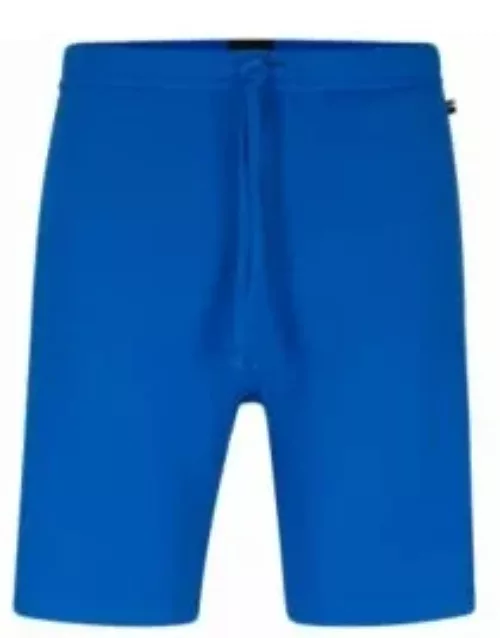 Pajama shorts with embroidered logo- Blue Men's Nightwear