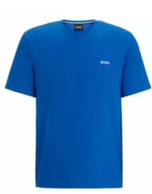 Pajama T-shirt with embroidered logo- Blue Men's Nightwear