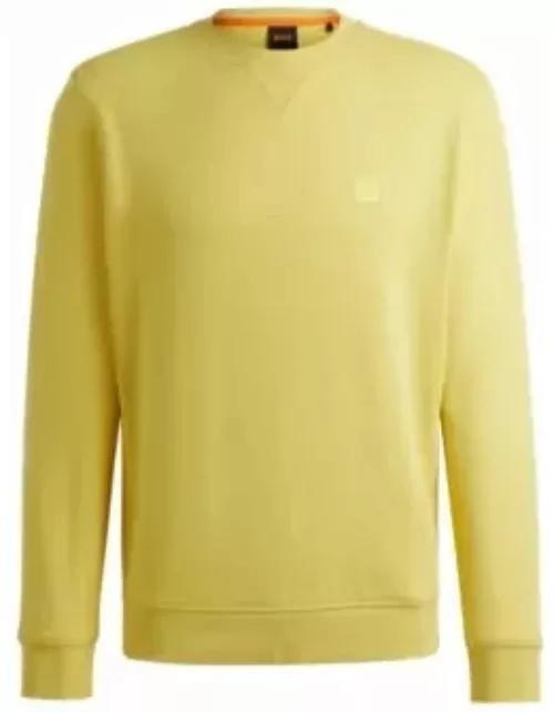 Cotton-terry relaxed-fit sweatshirt with logo patch- Yellow Men's Tracksuit