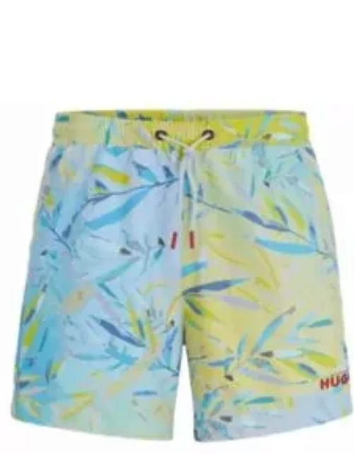Fully lined swim shorts with seasonal print- Light Yellow Men's Swim Short
